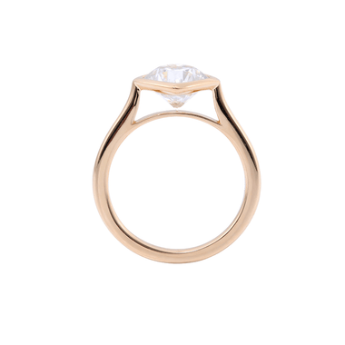 Cushion Cut Moissanite Bezel Yellow Gold Solitaire Ring