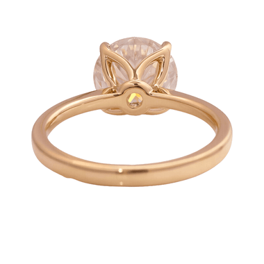 Round Brilliant Tulip Solitaire Yellow Gold Ring