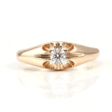 Brilliant Cut Moissanite Yellow Gold Band