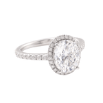 Oval Moissanite Halo Pavé White Gold Ring