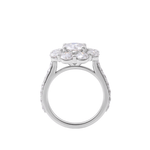 Round Old European Cut Moissanite Pavé White Gold Ring