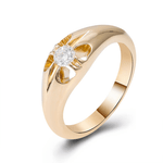 Brilliant Cut Moissanite Yellow Gold Band