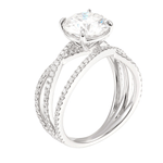 Brilliant Cut Moissanite White Gold Pavé Ring