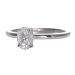 Oval Cut Moissanite White Gold Solitaire Ring