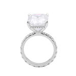 Radiant Cut Moissanite Halo Pavé White Gold Ring