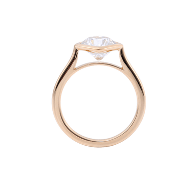 Cushion Cut Moissanite Bezel Yellow Gold Solitaire Ring