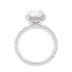 Cushion Cut Moissanite Triple Halo Pavé White Gold Ring