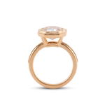 Asscher Cut Moissanite Milgrain Bezel Yellow Gold Solitaire Ring