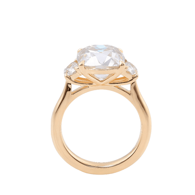 OMC Cut Moissanite with Side Stones Yellow Gold Ring