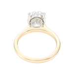 Oval Cut Moissanite White and Yellow Gold Solitaire Ring