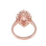 Marquise Cut Double Halo Pave Moissanite Rose Gold Ring