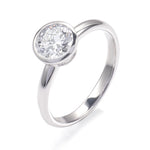 Round Brilliant Bezel Solitaire Platinum Ring