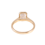 Emerald Cathedral Bezel Yellow Gold Solitaire Ring