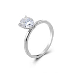 Pear Cut Moissanite Solitaire White Gold Ring