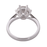 Round Brilliant Cut Moissanite Hearth White Gold Solitaire Ring