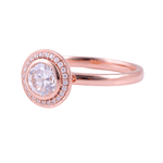 Round Brilliant Bezel Halo Rose Gold Ring