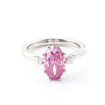 Oval Pink Sapphire White Gold Solitaire