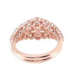 Rose Gold Cluster Ring with Round Brilliant Cut Moissanite