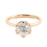 OMC Moissanite Tulip Setting Yellow Gold Solitaire Ring