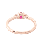 Round Cut Ruby with Round White Moissanite Rose Gold Ring