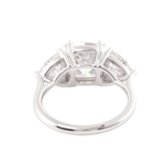 Cushion Cut Moissanite with Accent Stones White Gold Ring