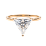 Triangle Cut Moissanite Yellow Gold Solitaire Ring