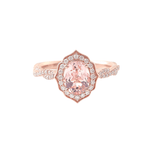 Oval Pink Sapphire Pave Rose Gold Ring