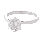 Round Brilliant Cathedral Solitaire White Gold Ring