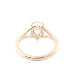 Pear Cut Moissanite Split Shank Solitaire Yellow Gold Ring