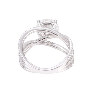 Brilliant Cut Moissanite White Gold Pavé Ring