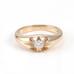 Brilliant Cut Moissanite Yellow Gold Band