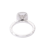 Cushion Cut Moissanite Triple Halo Pavé White Gold Ring