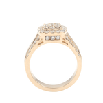 Round Brilliant Cluster Moissanite Yellow Gold Ring