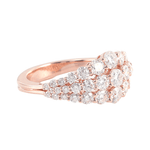 Rose Gold Cluster Ring with Round Brilliant Cut Moissanite