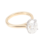 Oval Cut Moissanite White and Yellow Gold Solitaire Ring