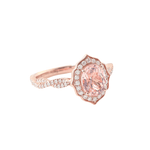 Oval Pink Sapphire Pave Rose Gold Ring