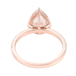 Pear Cut Moissanite Halo Pavé Rose Gold