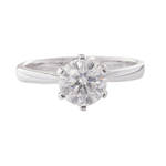 Round Brilliant Cathedral Solitaire White Gold Ring