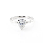 Pear Cut Moissanite Solitaire White Gold Ring