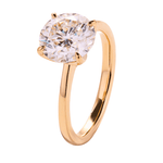 Round  Brilliant Tulip Solitaire Yellow Gold Ring