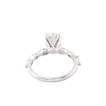 Radiant Cut Moissanite with Marquise Side Stones White Gold Ring