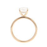 Radiant Cut Moissanite Hidden Halo Pave Yellow Gold Band