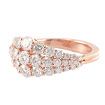 Rose Gold Cluster Ring with Round Brilliant Cut Moissanite