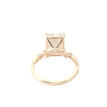 Radiant Cut Moissanite Unique Band Yellow Gold Ring