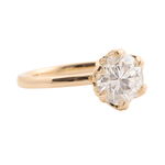 OMC Moissanite Tulip Setting Yellow Gold Solitaire Ring