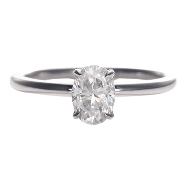 Oval Cut Moissanite White Gold Solitaire Ring