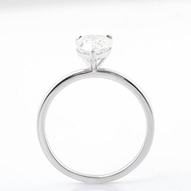 Pear Cut Moissanite Solitaire White Gold Ring