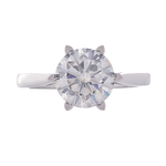 Round Brilliant Cut Moissanite Hearth White Gold Solitaire Ring