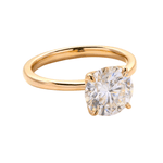 Round  Brilliant Tulip Solitaire Yellow Gold Ring