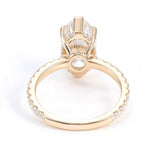 Oval Cut Moissanite Hidden Halo Pave Yellow Gold Ring